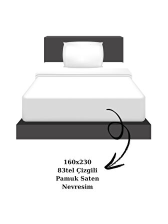 Tek Kişilik Çizgili Pamuk Saten Nevresim | 160x230 | Mix & Match | Otel Serisi