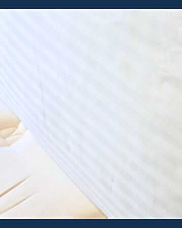 Otel Tipi Lüks Yastık Kılıfı | 83 Tel Pamuk Saten Çizgili Kumaş | 50x70