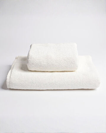 %100 Pamuk | Velune Banyo Havlusu 2'li Set | Kırık Beyaz | 80x160 | Otel Serisi