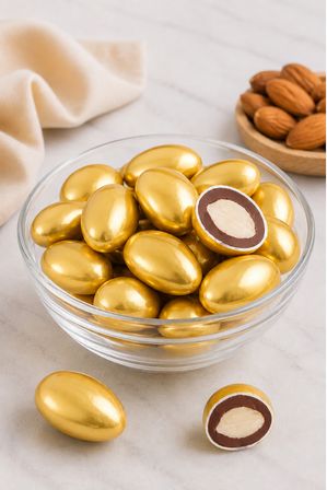 Parlak Altın Badem Draje 500 g
