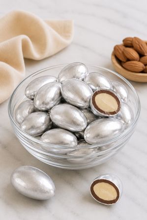 Parlak Gümüş Badem Draje 500 g