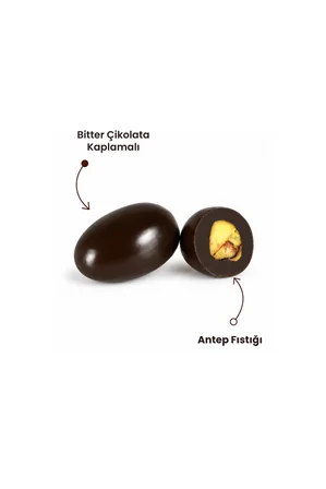 Bitter Çikolatalı Antep Fıstığı Draje 100 g