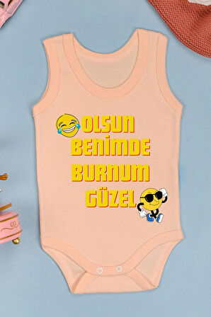 Olsun Benimde Burnum Güzel Baskılı Çıtçıt Body Zıbın