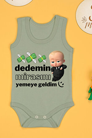 Dedemin Mirasını Yemeye Geldim Baskılı Çıtçıt Body Zıbın