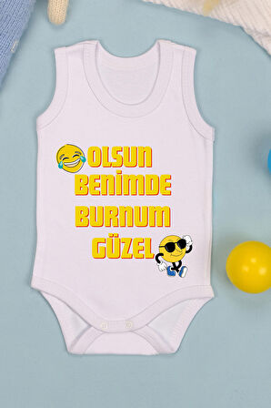 Olsun Benimde Burnum Güzel Baskılı Çıtçıt Body Zıbın