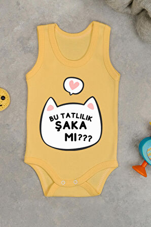 Pamuklu Bu Tatlılık Şaka Mı Baskılı Çıtçıt Body Zıbın