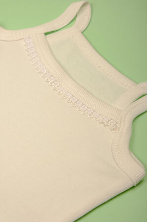 İp Askılı Pamuk Dantel Detaylı Çıt Çıt Zıbın