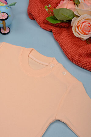 Pamuklu  Uzun Kollı Yumuşak Omuz Çıtçıt Body Zıbın