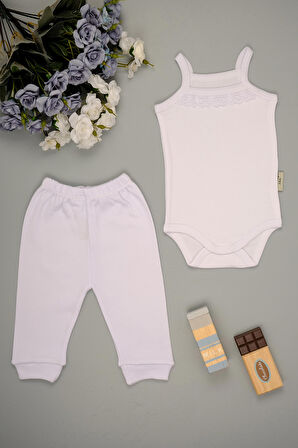 İp Askılı Dantel Detaylı Kız - Erkek Bebek & Çocuk Takım