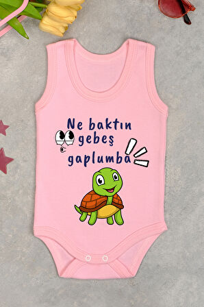 Pamuklu Gebeş Gaplumba Baskılı Çıtçıt Body Zıbın