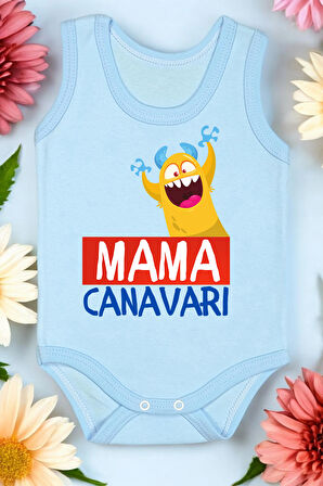 Mama Canavarı Baskılı Pamuk Atlet Zıbın