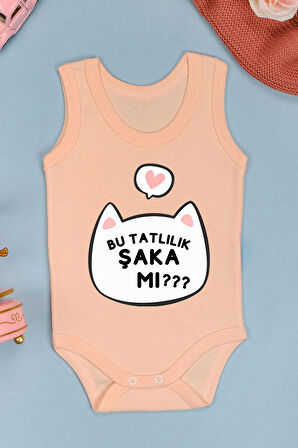 Pamuklu Bu Tatlılık Şaka Mı Baskılı Çıtçıt Body Zıbın
