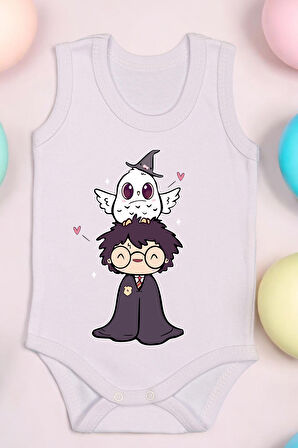 Harry Potter Karikatür Baskılı Pamuk Atlet Zıbın