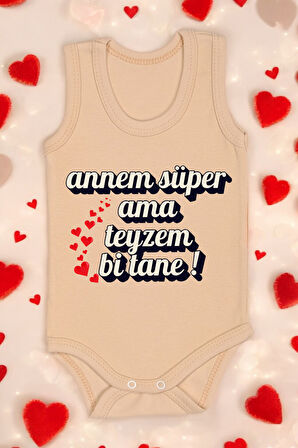 4'lü Paket Teyze Baskılı Pamuk Atlet Zıbın