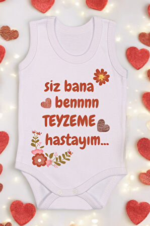 4'lü Paket Teyze Baskılı Pamuk Atlet Zıbın