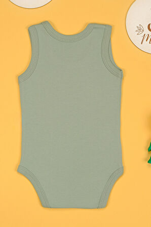 %100 Pamuk Fark Etmez Baskılı Omuz Çıt Çıt Zıbın