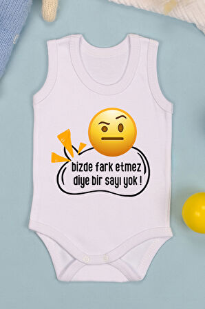 %100 Pamuk Fark Etmez Baskılı Omuz Çıt Çıt Zıbın