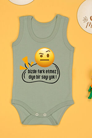 %100 Pamuk Fark Etmez Baskılı Omuz Çıt Çıt Zıbın