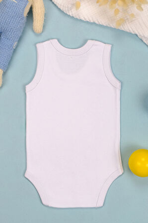 %100 Pamuk Fark Etmez Baskılı Omuz Çıt Çıt Zıbın