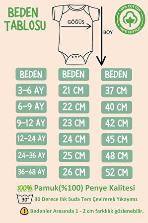 %100 Pamuk Fark Etmez Baskılı Omuz Çıt Çıt Zıbın