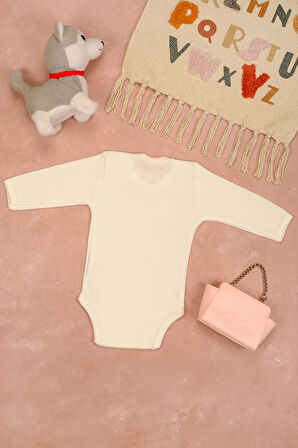 %100 Pamuk Babanne Sevgisi Yumuşak Baskılı Omuz Çıt Çıt Zıbın