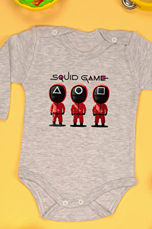 %100 Pamuk Squid Game Baskılı Omuz Çıt Çıt Zıbın