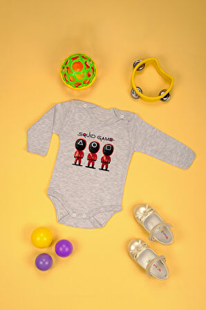 %100 Pamuk Squid Game Baskılı Omuz Çıt Çıt Zıbın