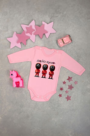 %100 Pamuk Squid Game Baskılı Omuz Çıt Çıt Zıbın