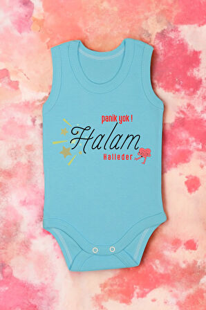 %100 Pamuk Hala Sevgisi Baskılı Omuz Çıt Çıt Zıbın