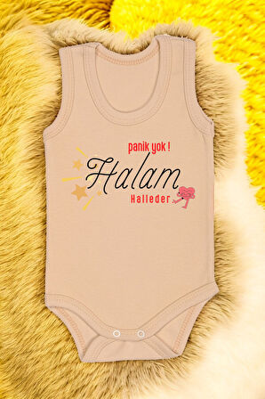 %100 Pamuk Hala Sevgisi Baskılı Omuz Çıt Çıt Zıbın