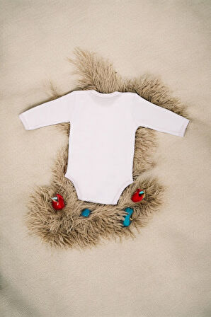 %100 Pamuk Bu Tatlılık Şaka mı Baskılı Omuz Çıt Çıt Zıbın