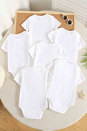 %100 Pamuk Uzun Kollu Yumuşak Doku 6'lı Paket Zıbın