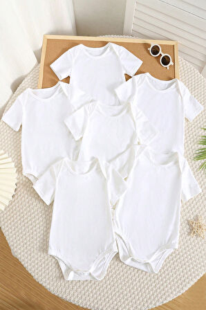 %100 Pamuk Uzun Kollu Yumuşak Doku 6'lı Paket Zıbın