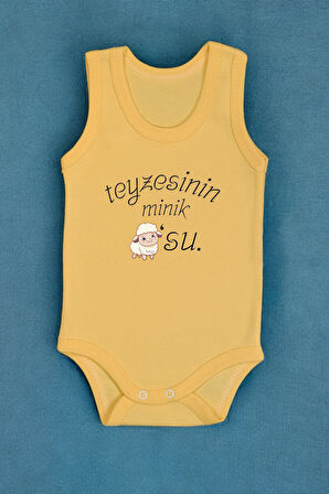 %100 Pamuk Teyzesinin Minik Kuzusu Baskılı Zıbın & Body