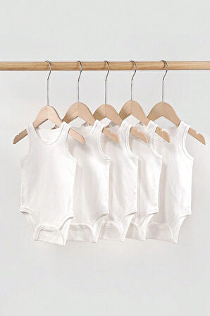 %100 Pamuk Askılı Yumuşak Doku 5'li Paket Zıbın