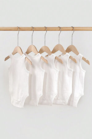 %100 Pamuk Askılı Yumuşak Doku 5'li Paket Zıbın