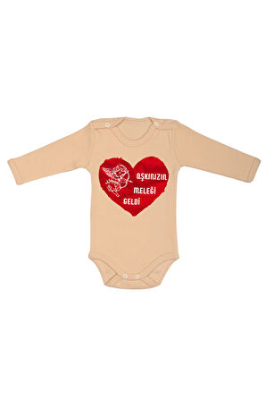 %100 Pamuk Aşkınızın Meleği Geldi Baskılı Zıbın & Body