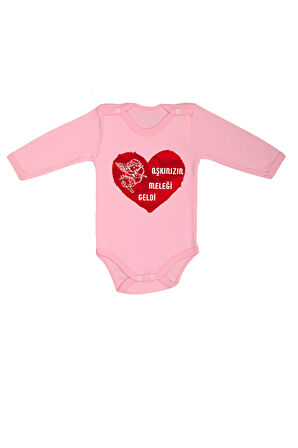 %100 Pamuk Aşkınızın Meleği Geldi Baskılı Zıbın & Body