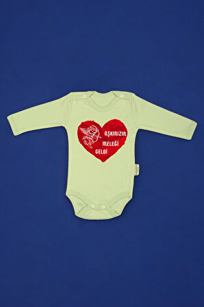 %100 Pamuk Aşkınızın Meleği Geldi Baskılı Zıbın & Body