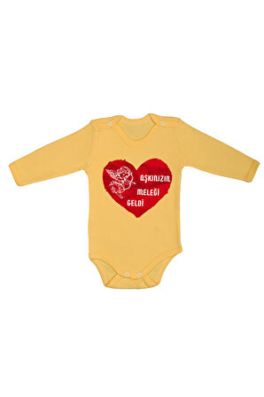 %100 Pamuk Aşkınızın Meleği Geldi Baskılı Zıbın & Body