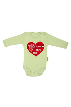 %100 Pamuk Aşkınızın Meleği Geldi Baskılı Zıbın & Body