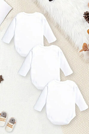 %100 Pamuklu Figür Desenli Baskılı Yumuşak Doku 3'lü Paket Baskılı Zıbın & Body