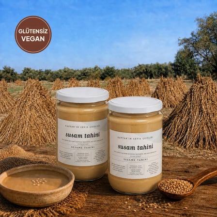 Yerli Gökova Susam Tahini Glütensiz - Vegan - Sağlıklı Yağ Kaynağı 650 g x 2 ADET