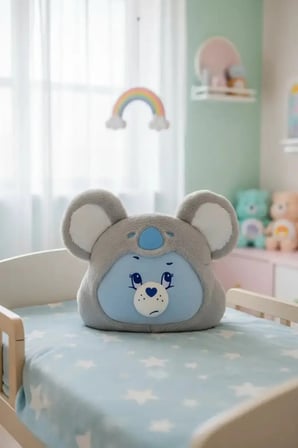 MINISO Care Bears Lisanslı Grumpy Peluş Yastık 35 Cm – Kostümlü Baş Şekilli Dekoratif Minder