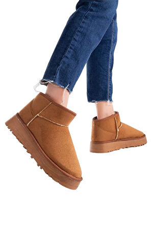 Klasik Ultra Mini Kalın Taban Kadın Bot TABA