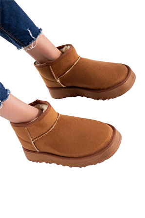 Klasik Ultra Mini Kalın Taban Kadın Bot TABA