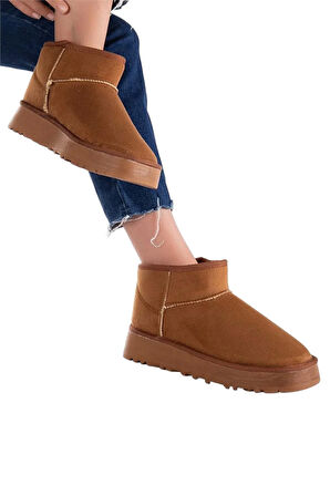 Klasik Ultra Mini Kalın Taban Kadın Bot TABA