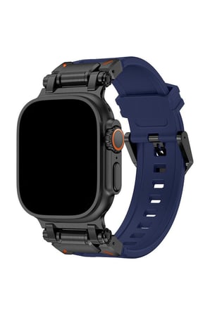 Apple Watch 11 10 46mm 9 8 7 6 Se Ultra Uyumlu 49-46-45-44-42 mm Metal Pimli Tokalı Premium Silikon Kordon