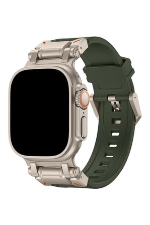 Apple Watch 11 10 46mm 9 8 7 6 Se Ultra Uyumlu 49-46-45-44-42 mm Metal Pimli Tokalı Premium Silikon Kordon