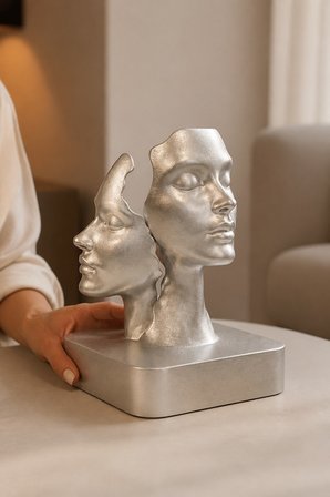 İkiliğin Yüzleri Figürlü Minimalist Dekoratif Biblo